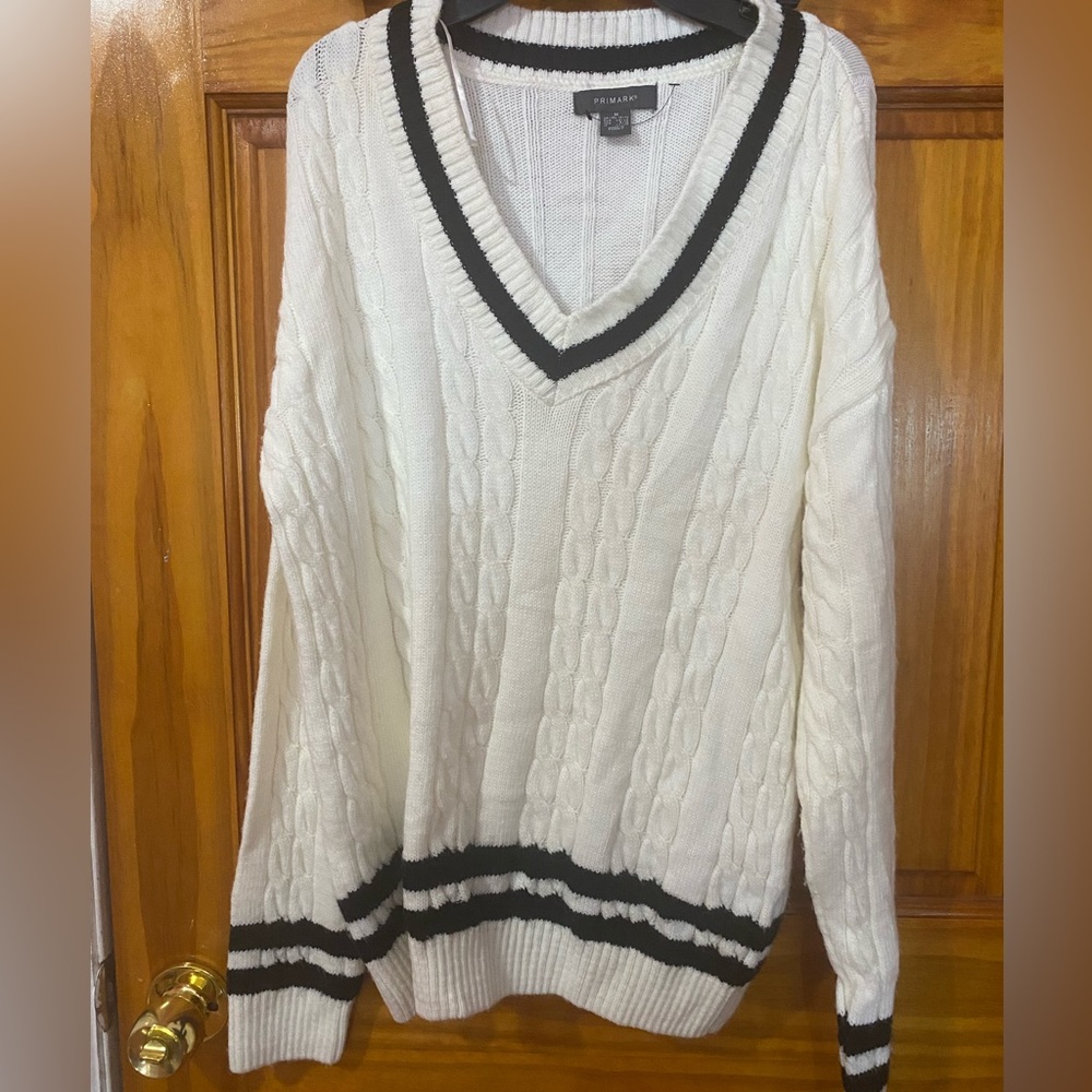 Knit varsity sweater
